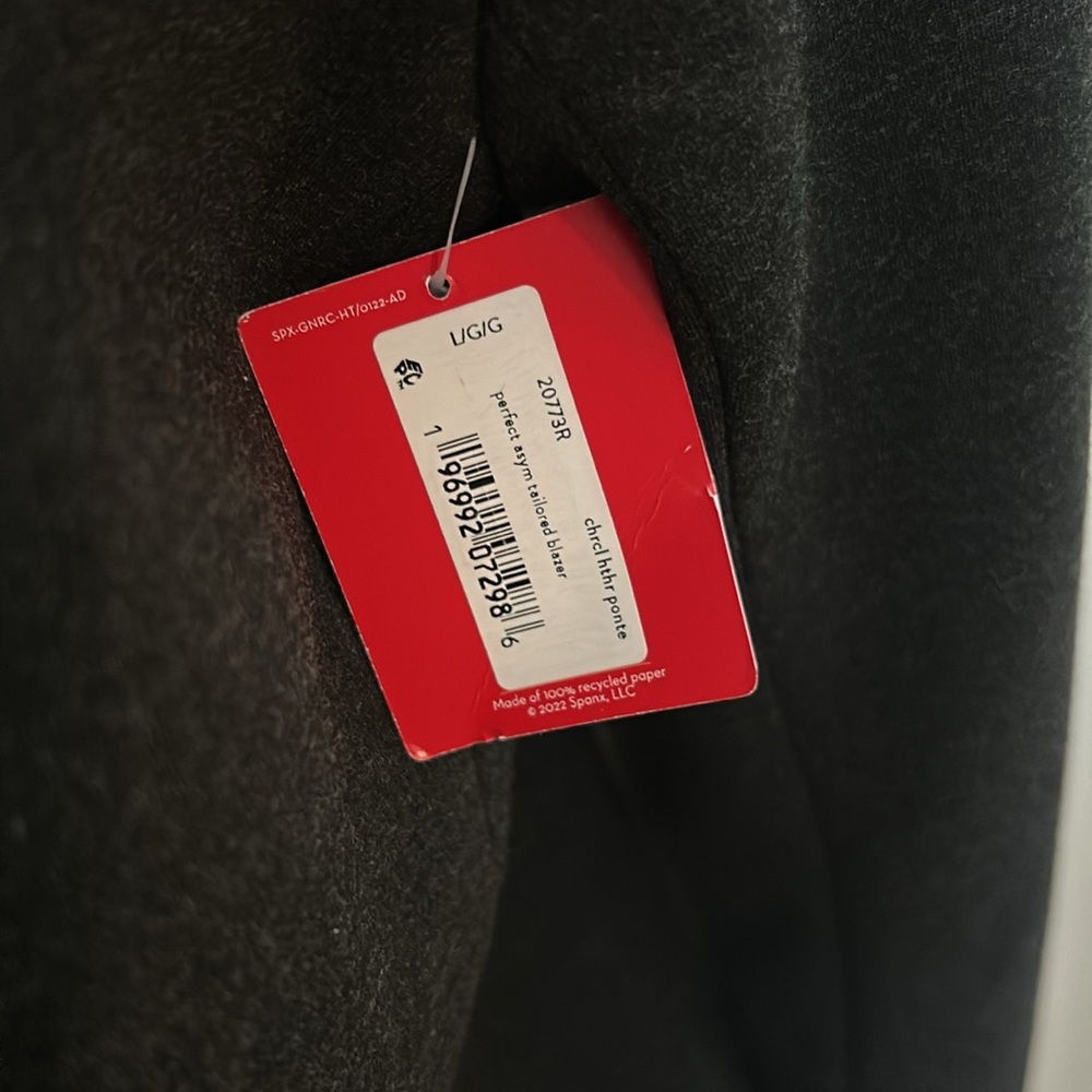 NWT Heather Gray Spanx Asymmetrical Ponte Blazer; Size L available - Picture 7 of 8